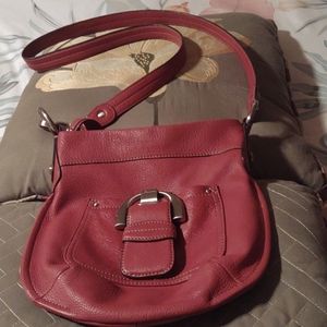 B Makowsky orange leather handbag